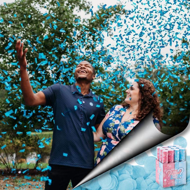 Pink Gender Reveal Confetti & Smoke Cannons (8 Pack