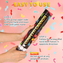 Load image into Gallery viewer, 12&quot; Confetti Cannon (8 Pack) - Large (12 Inch) Cannons Compressed Party Poppers Blaster Graduation New Years Eve Wedding Celebrations Birthday Confetti Cannon Supreme Black Fox 
