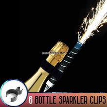 Load image into Gallery viewer, Bottle Sparkler Clips (6 Pack) - VIP Champagne Bottle Service Sparkling Candle Sparklers Clip Safety Holder Party Night Club Champaign Sparkler Clips Bottle Sparkler Clips Supreme Black Fox 
